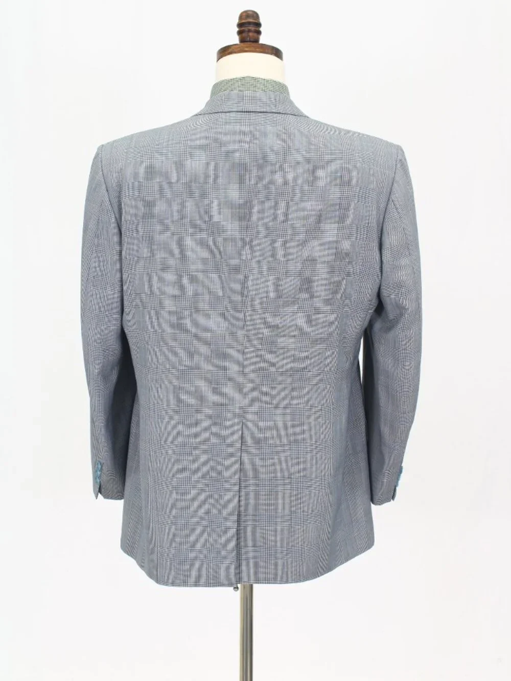 Bespoke 44R 38x30 Gray Full Suit 2-Button Check R969